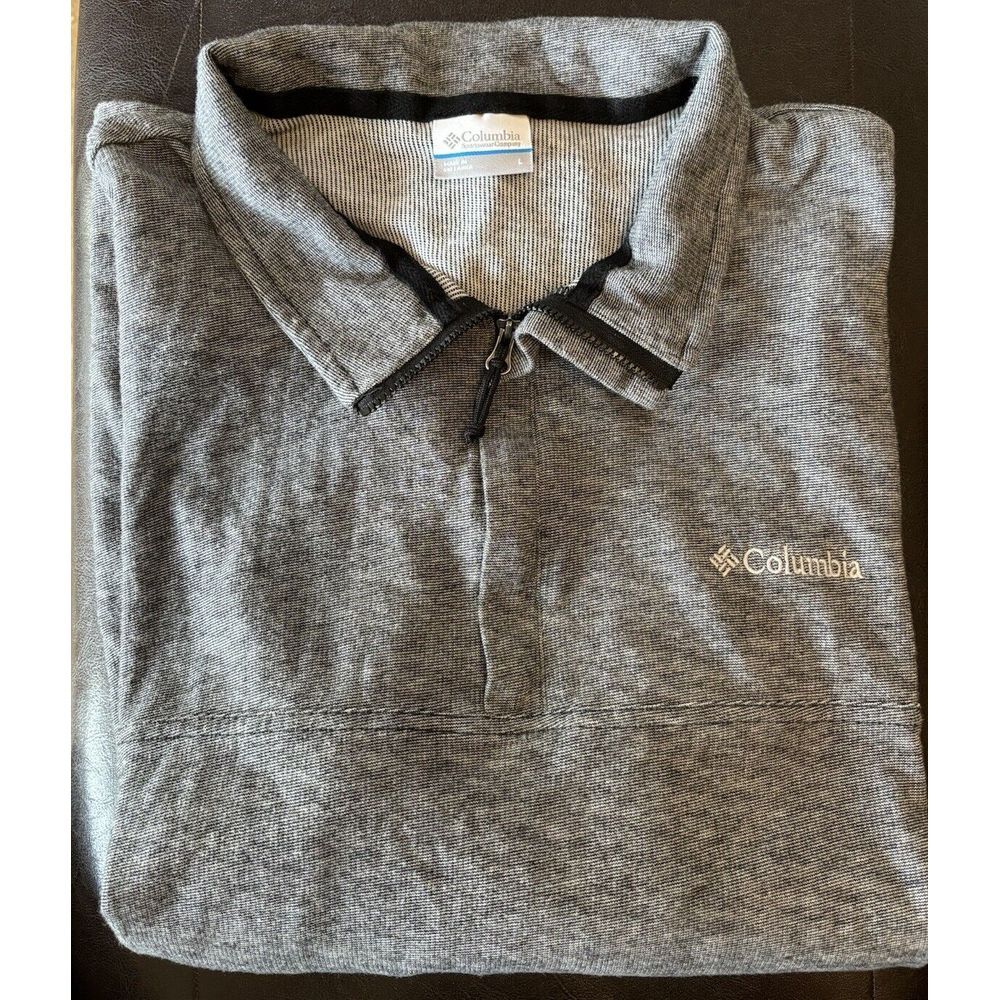 Columbia 1/4 Zip‎ Long Sleeve Shirt Men's Sz L Black Gray - Picture 3 of 7